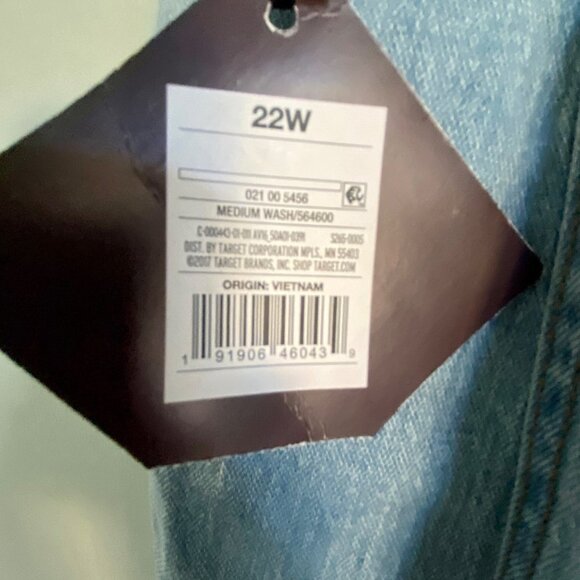 Ava & Viv High Rise Straight Medium Wash Stretch Jeans 22W NEW - Picture 3 of 11